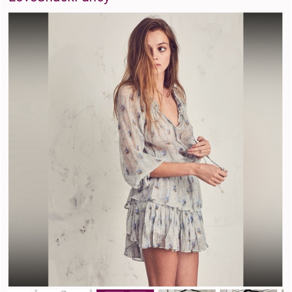 Loveshack Fancy Celestia Silk Popover dress